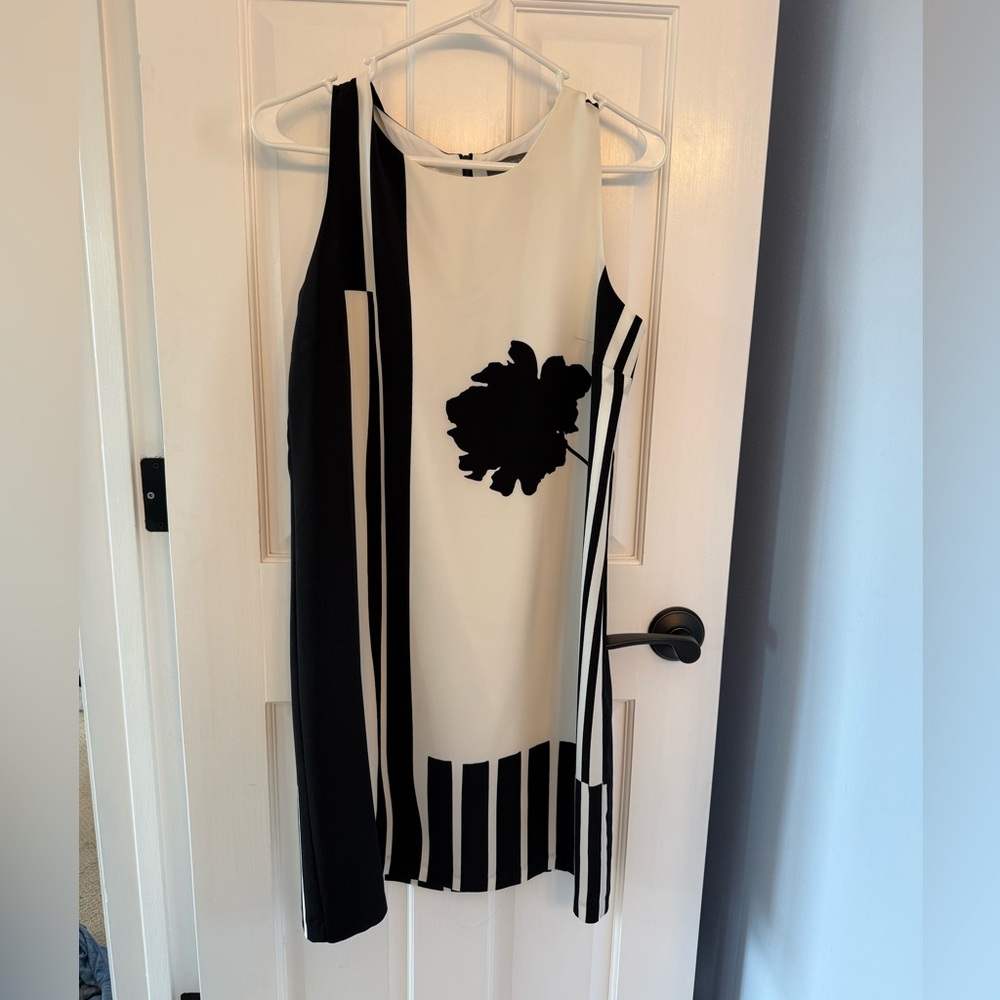 Vince Camuto Black and White Asymmetrical Dress